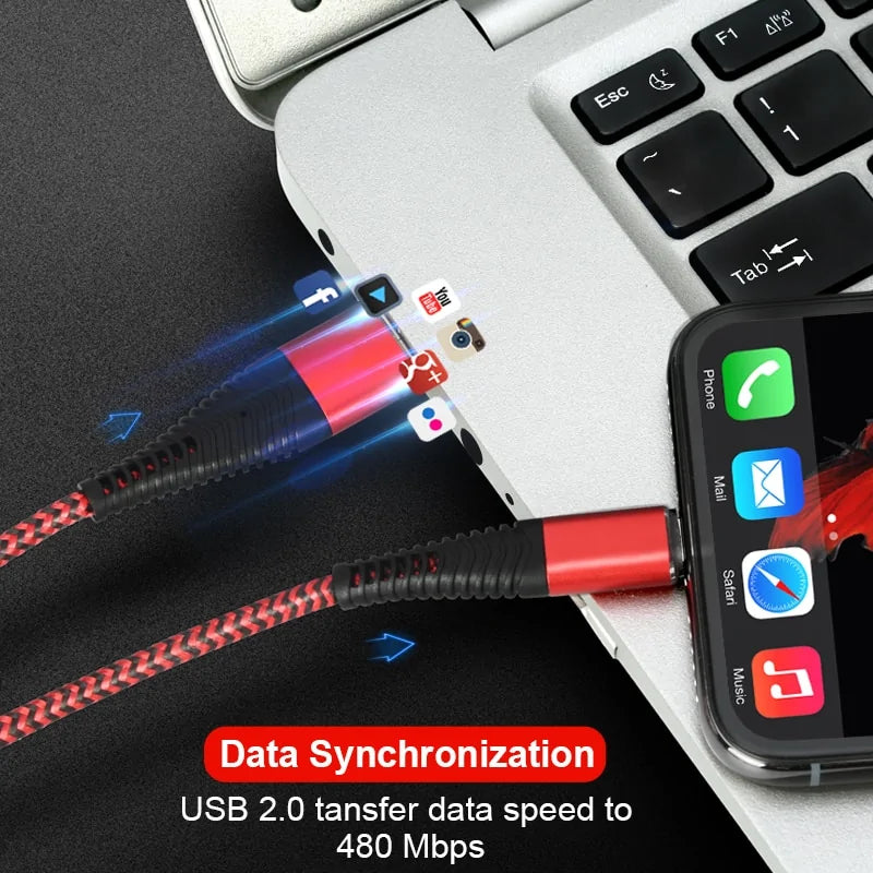 Durable Braided Long Charging Cable for Fast Charging