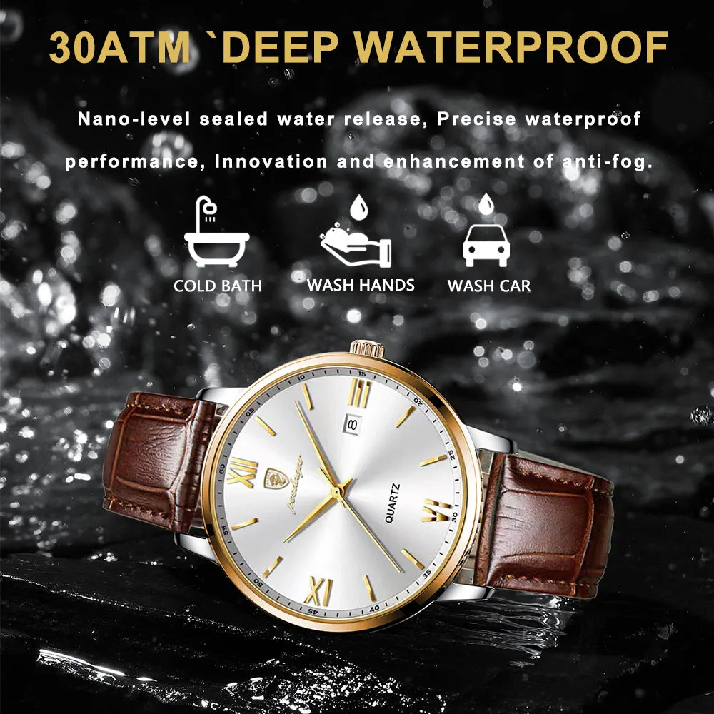 Leather Men Quartz Luxury Watches for Timeless Elegance