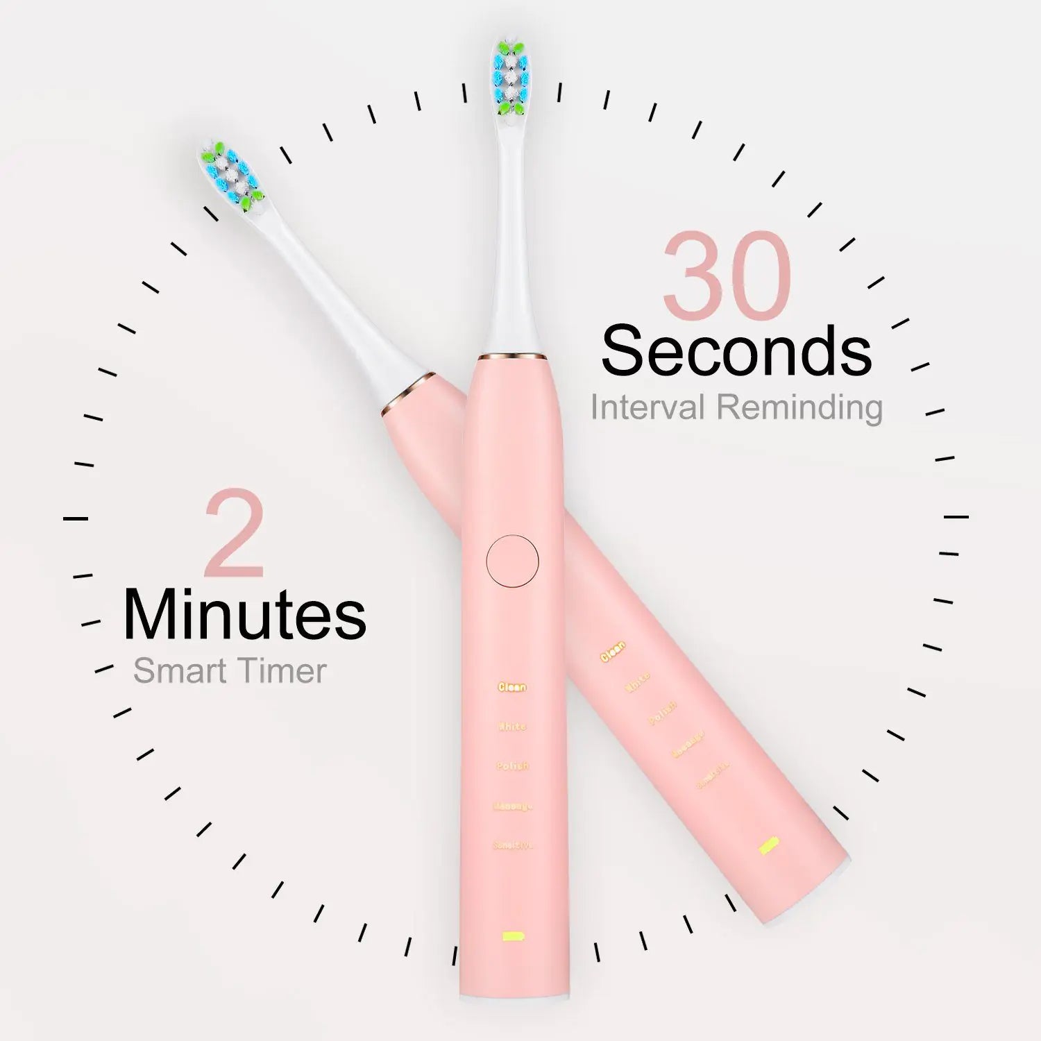 Electric Toothbrush IPX7 Replacement Heads Set for Deep Clean
