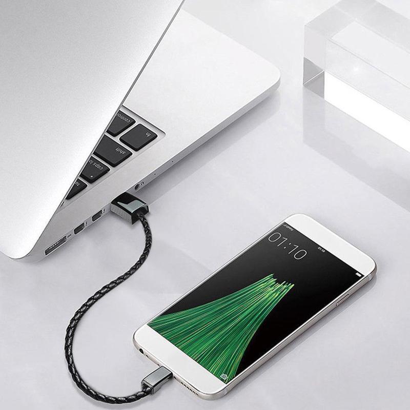 Stylish Leather Mini USB Bracelet Data Charging Cable