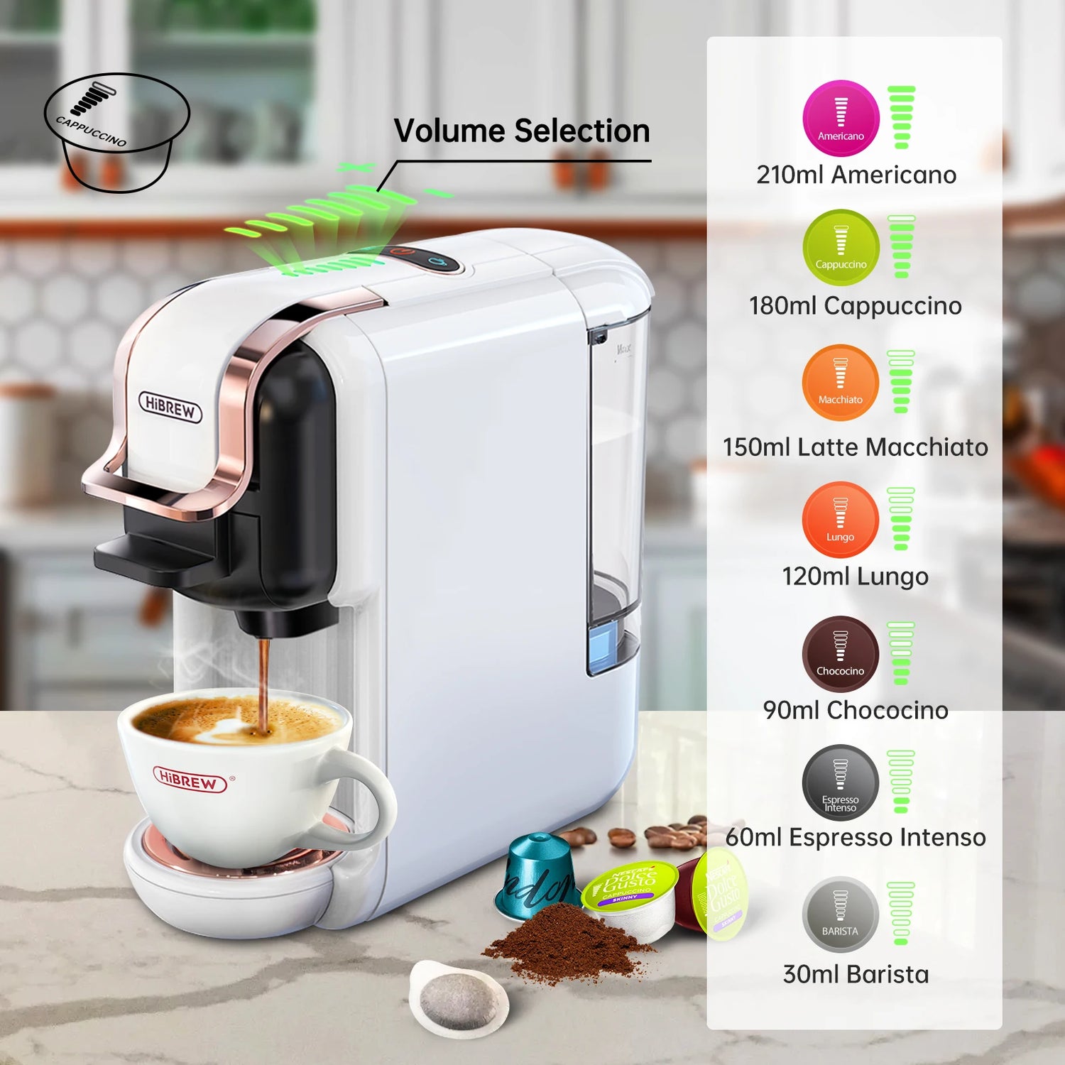 HiBREW Multiple Capsule Coffee Machine 5 in 1 Hot Cold
