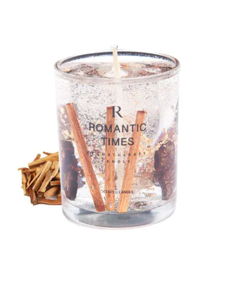 Luxury Jelly Wax Candles with Real Flowers and Gold Foil