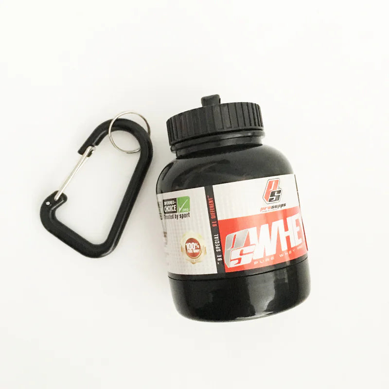 Portable Protein Powder & Pill Organizer Keychain for Travel