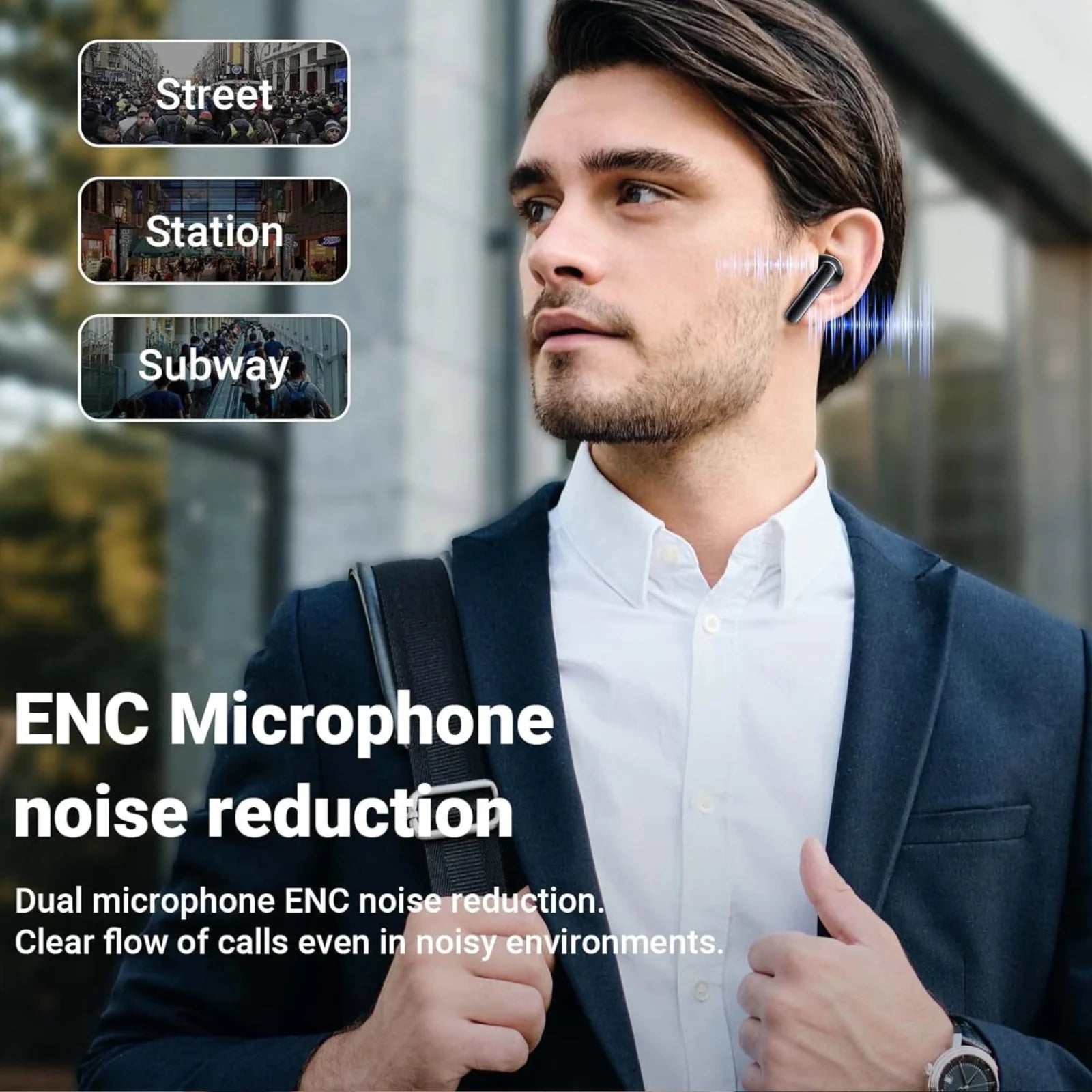 Bluetooth Earbuds Headset 5.3 Wireless Noise Cancelling TWS Waterproof