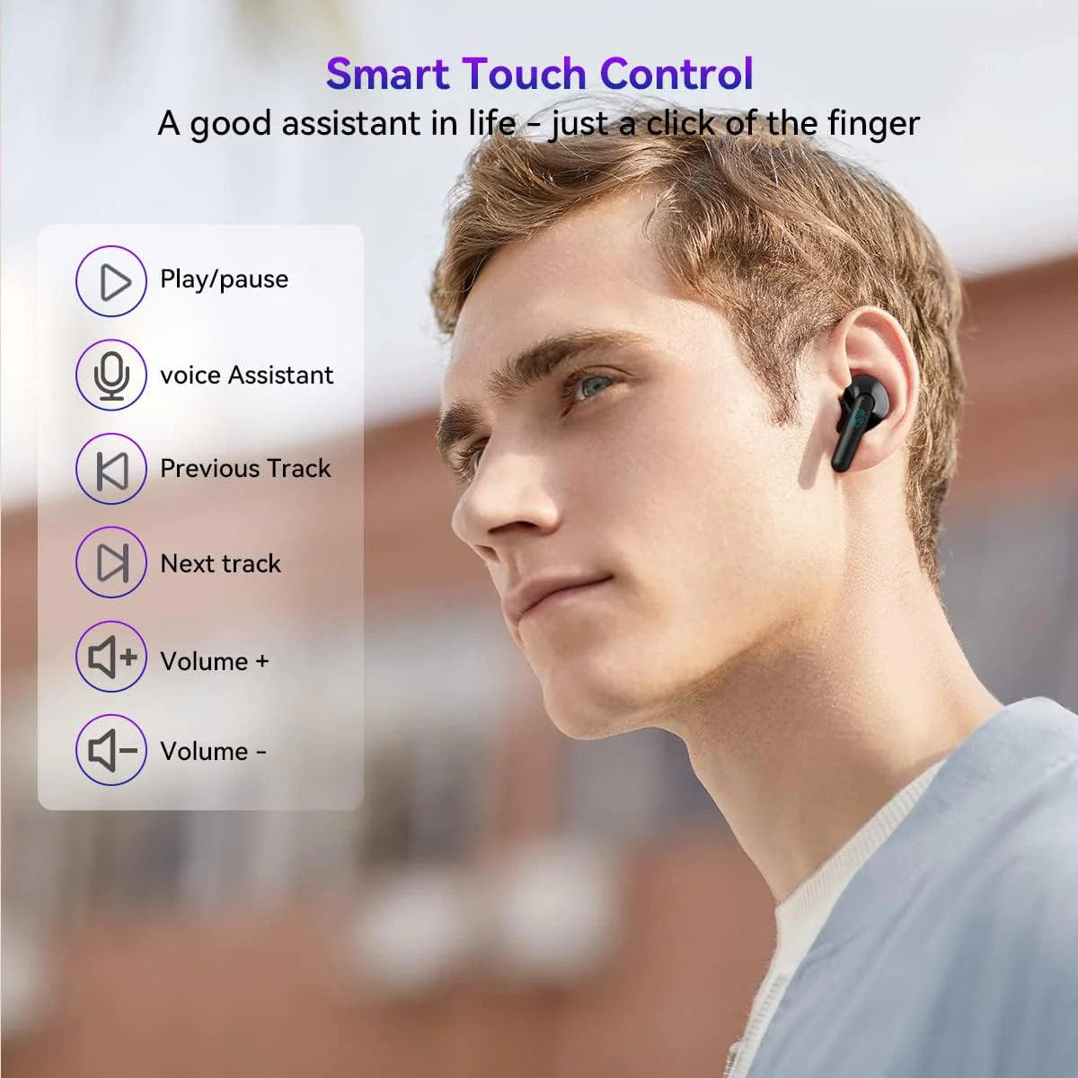 Bluetooth Earbuds Headset 5.3 Wireless Noise Cancelling TWS Waterproof