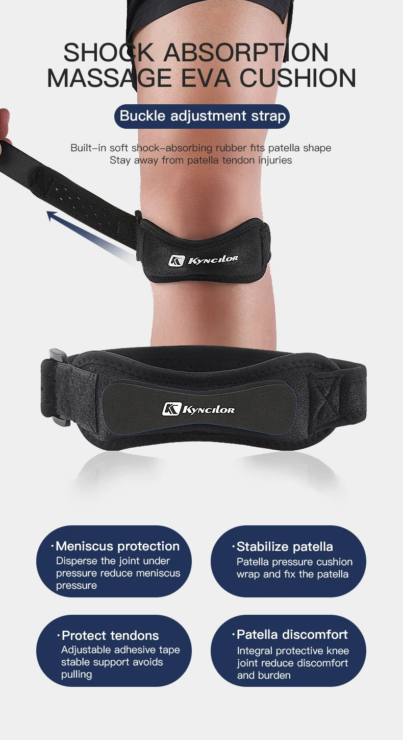 Adjustable 1 Piece Knee Patellar Tendon Support Sleeve