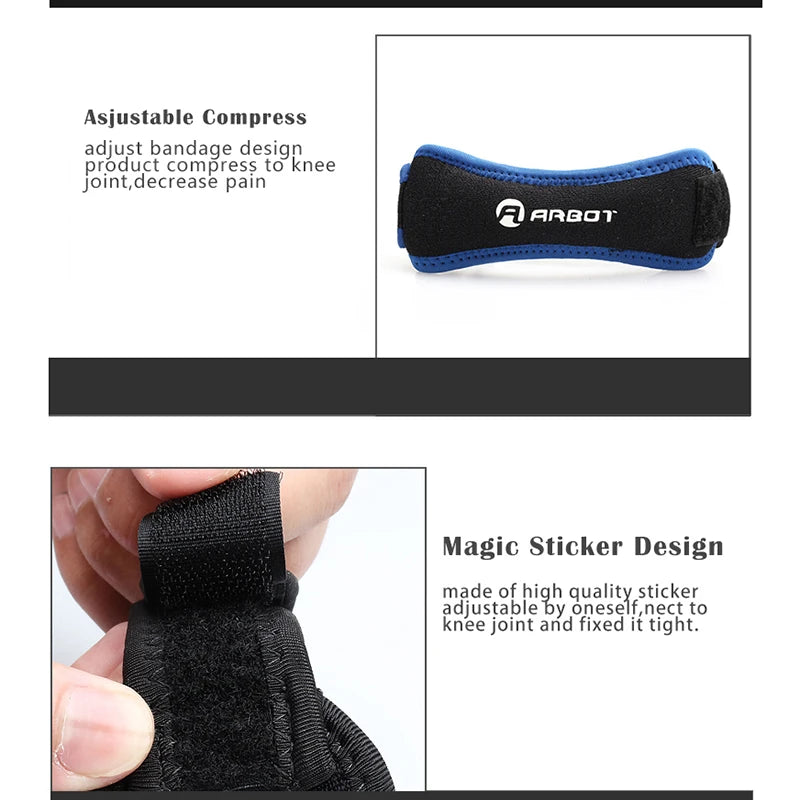 Adjustable 1 Piece Knee Patellar Tendon Support Sleeve