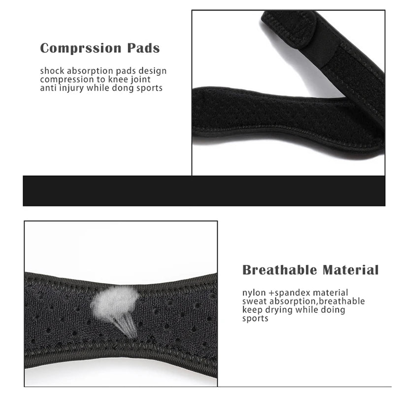 Adjustable 1 Piece Knee Patellar Tendon Support Sleeve