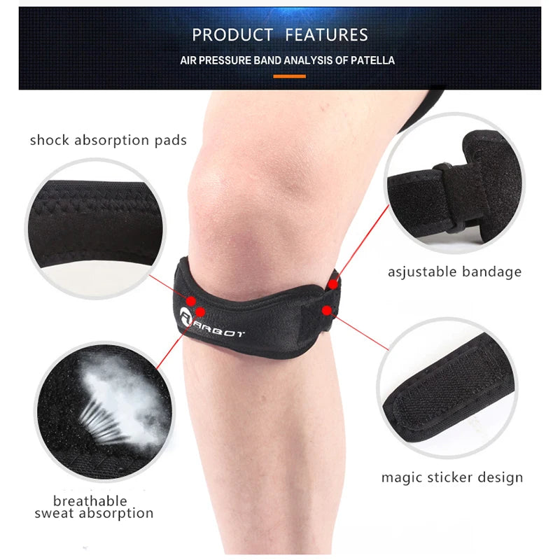 Adjustable 1 Piece Knee Patellar Tendon Support Sleeve