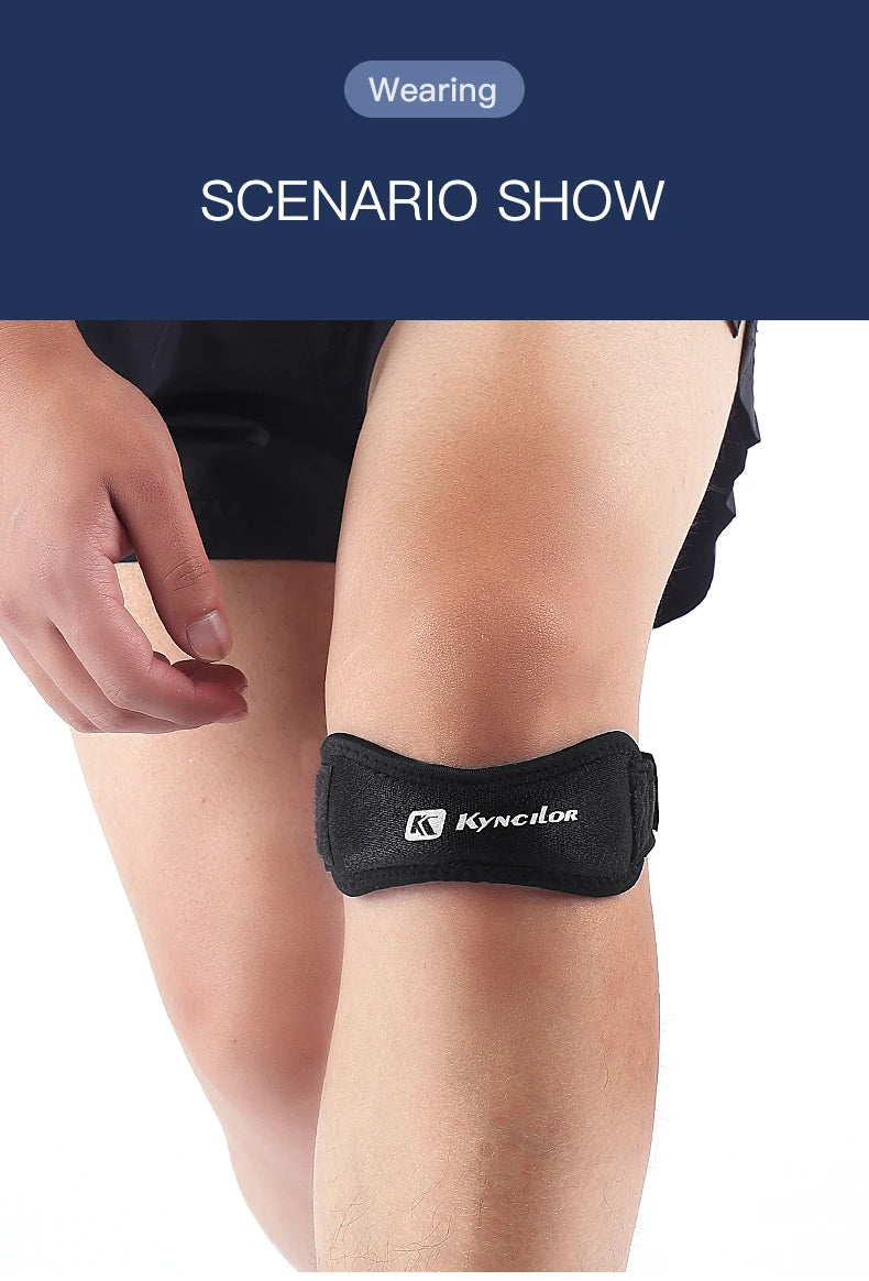 Adjustable 1 Piece Knee Patellar Tendon Support Sleeve