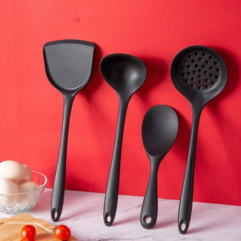 Black Silicone Cooking Utensils Set for Non-Stick Pans