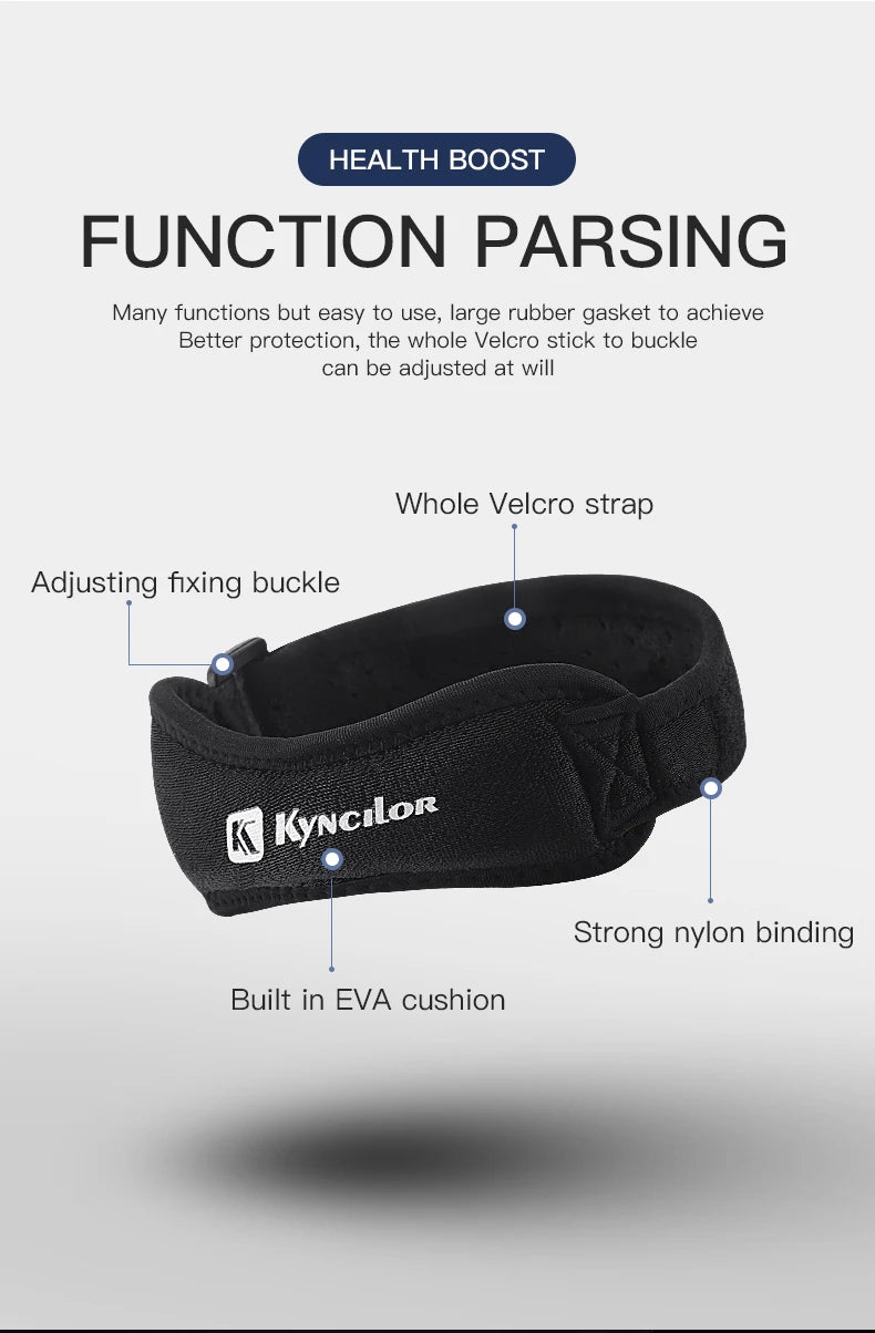 Adjustable 1 Piece Knee Patellar Tendon Support Sleeve