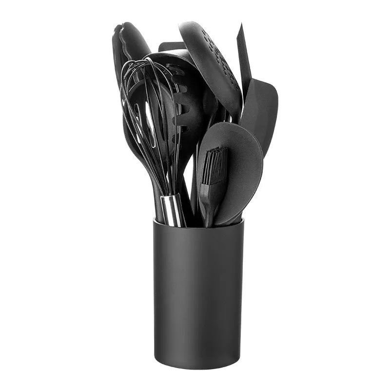 Black Silicone Cooking Utensils Set for Non-Stick Pans