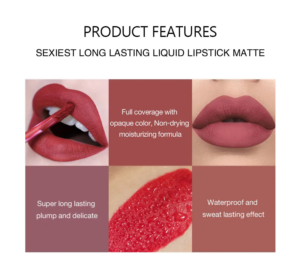 HANDAIYAN Matte Liquid Lipstick Set - Vibrant Long-Lasting Colors