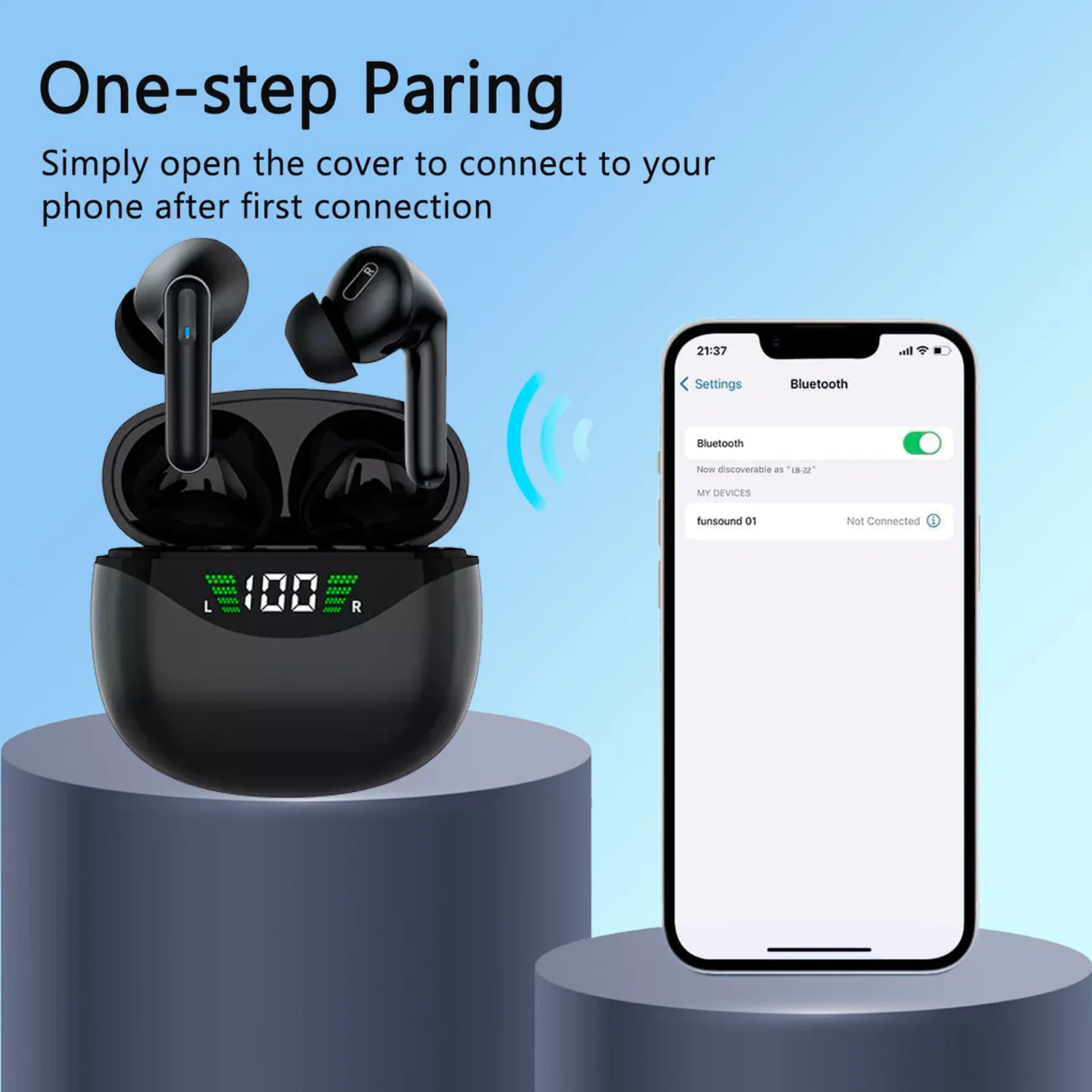 Bluetooth Earbuds Headset 5.3 Wireless Noise Cancelling TWS Waterproof