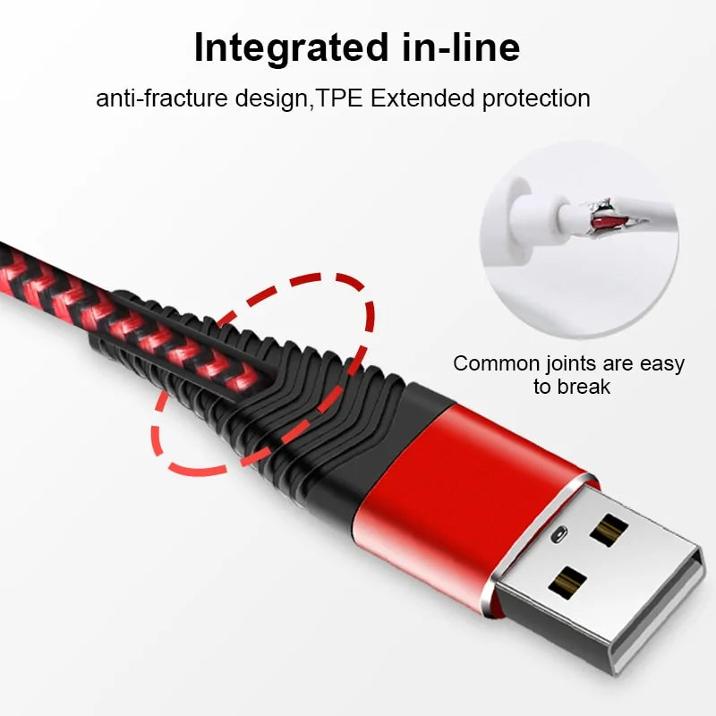 Durable Braided Long Charging Cable for Fast Charging