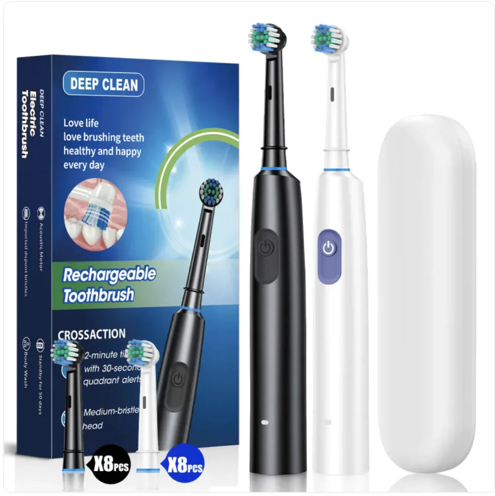 Rotating Round Head Electric Toothbrush with 5 Speeds