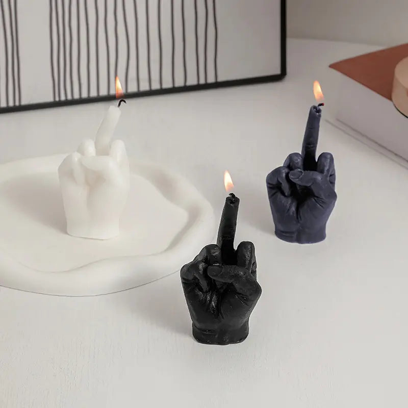 Creative Middle Finger Shaped Scented Candles for Bold Decor