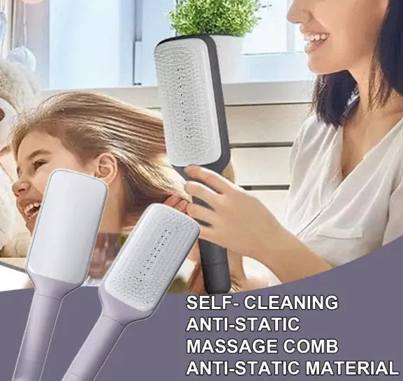4-in-1 Self-Cleaning Hair Brush: Effortless Styling Solutions