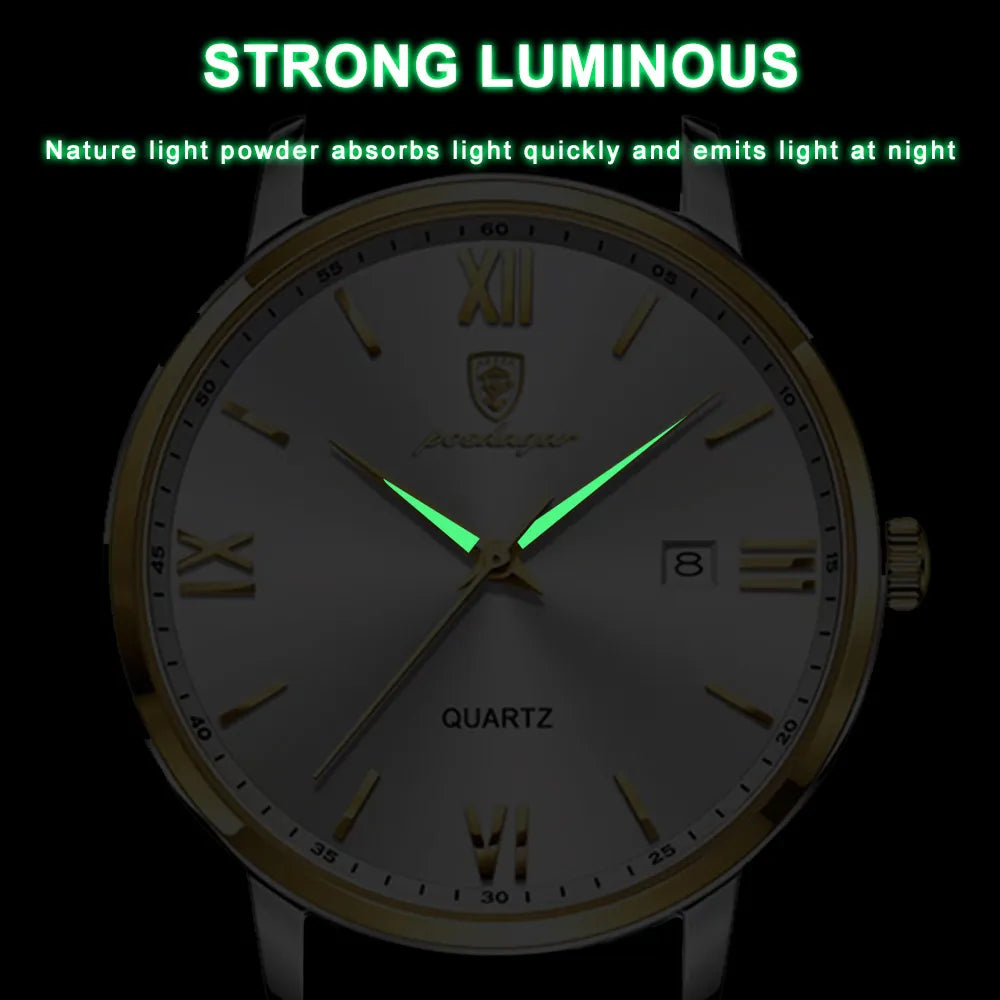Leather Men Quartz Luxury Watches for Timeless Elegance