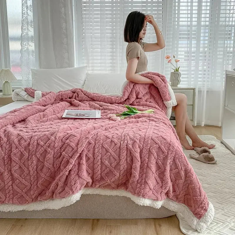 Thickened Coral Velvet Office Shawl Nap Blanket Sofa