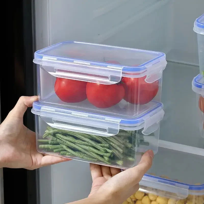 Sealed Rectangular Refrigerator Storage Box with Lid for Fresh Food