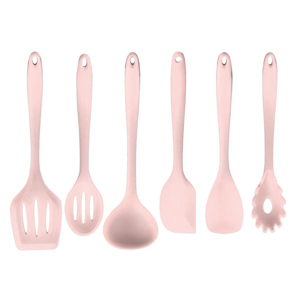 Green Heat Resistant Silicone Utensil Set for Non-Stick Cooking