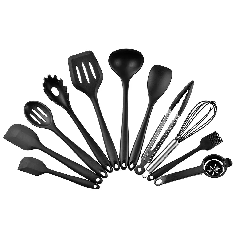 Green Heat Resistant Silicone Utensil Set for Non-Stick Cooking