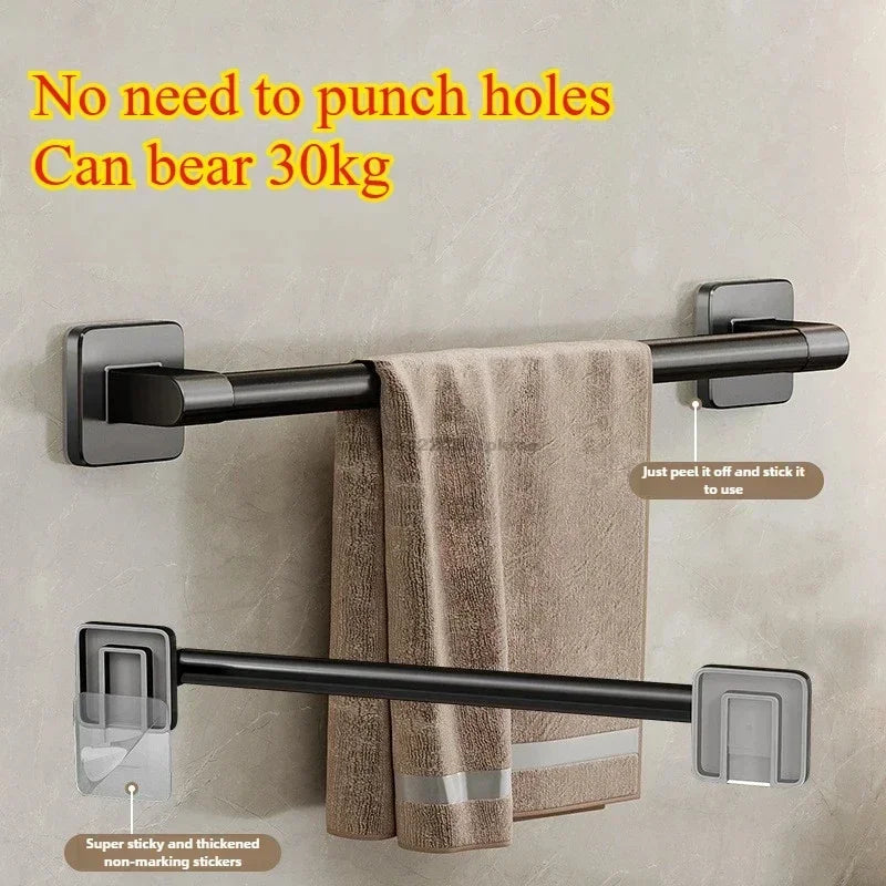 6pcs Bathroom Towel Rack Self-Adhesive No Drill Holder