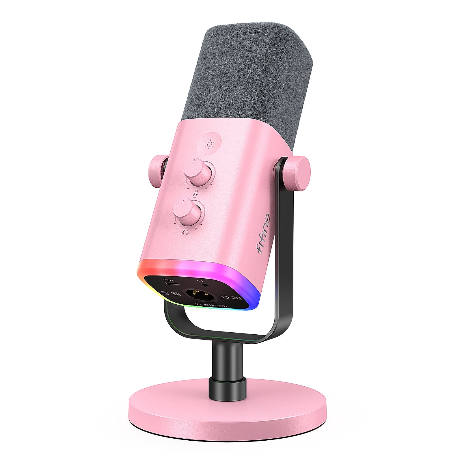 FIFINE USB/XLR Dynamic Microphone with RGB Control for Gaming
