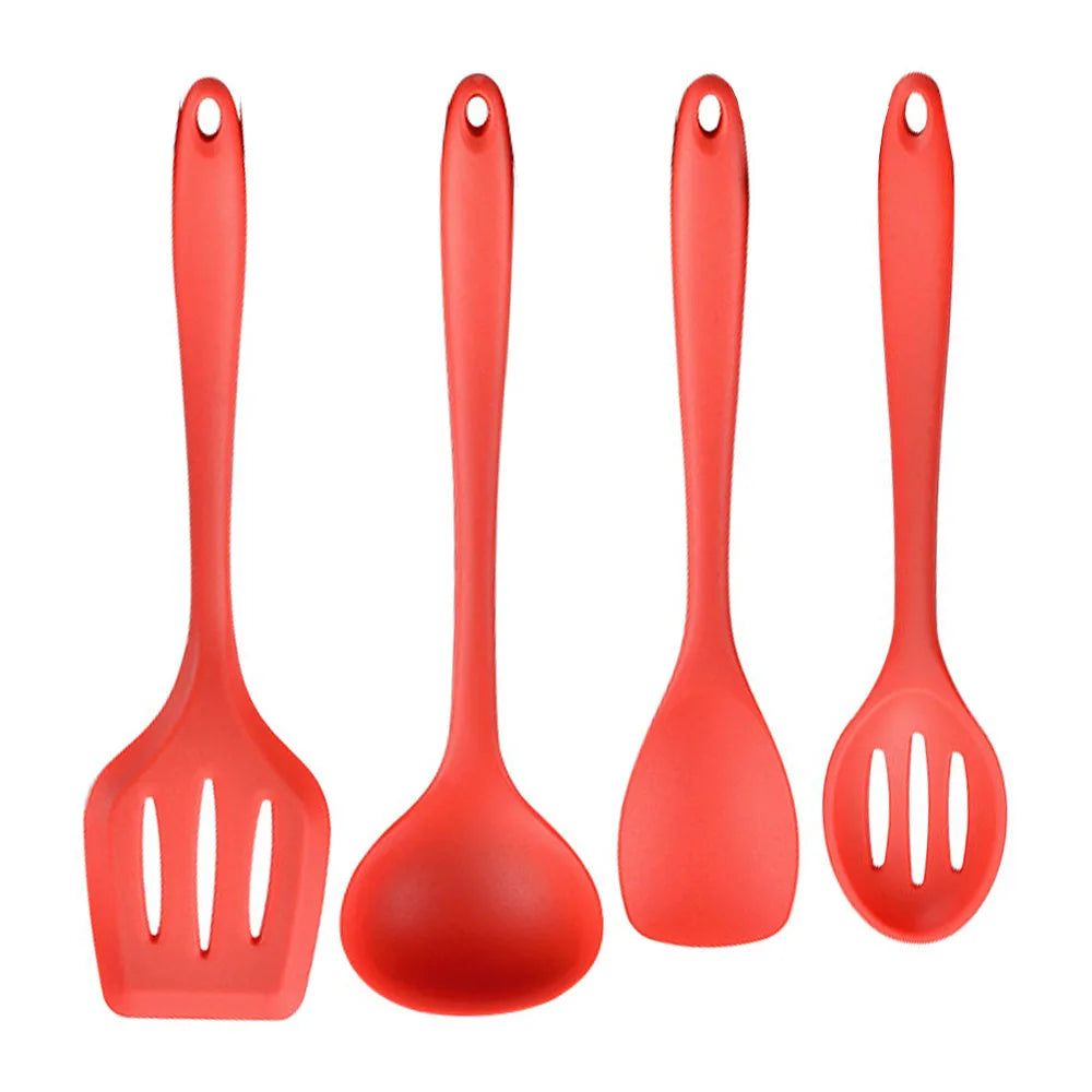 Green Heat Resistant Silicone Utensil Set for Non-Stick Cooking