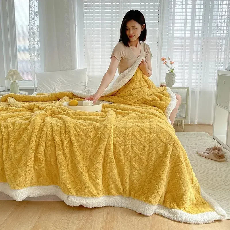 Thickened Coral Velvet Office Shawl Nap Blanket Sofa