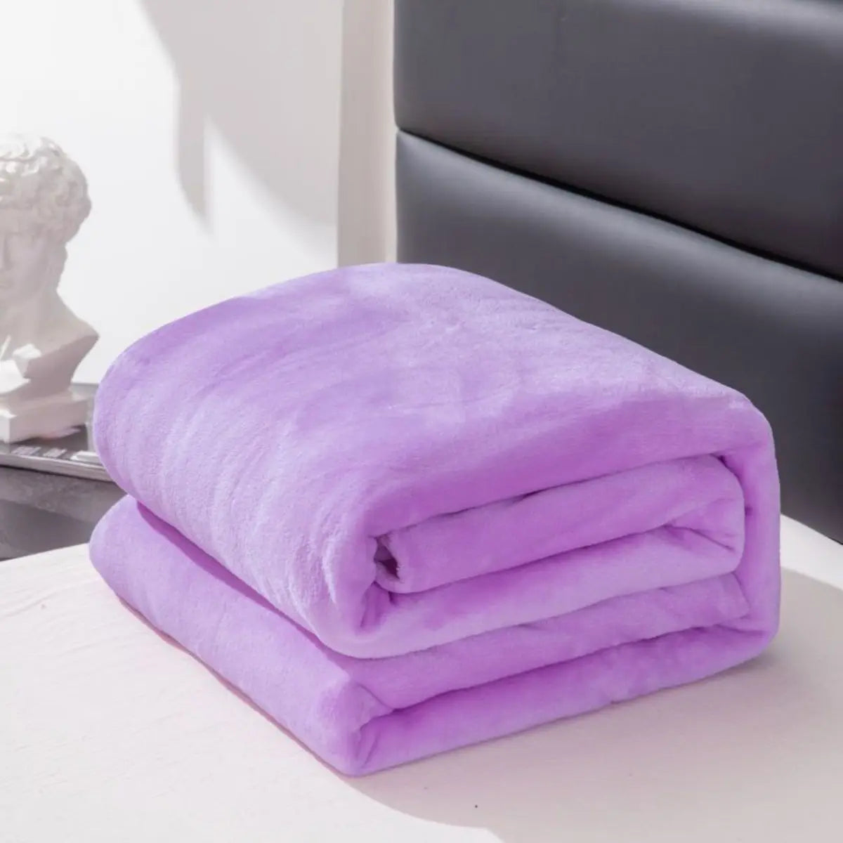 1pc Solid Color Blanket with Thickened Fleece, All Seasons