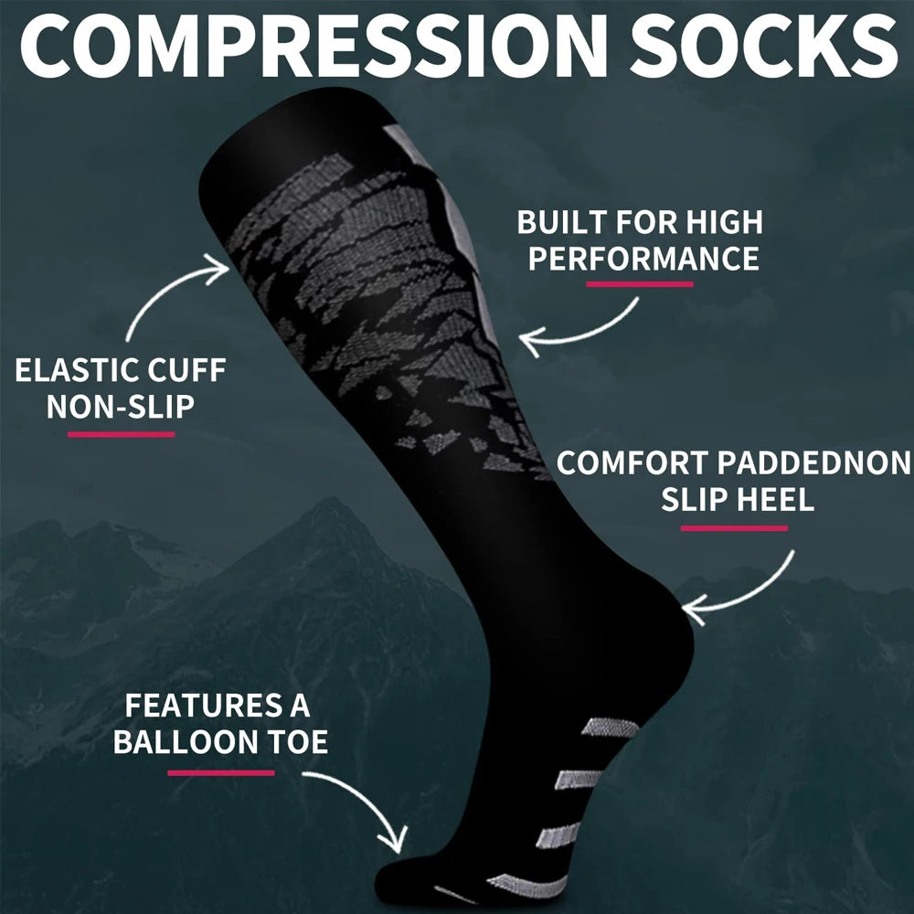 1Pair Compression Socks for Circulation and Outdoor Sports