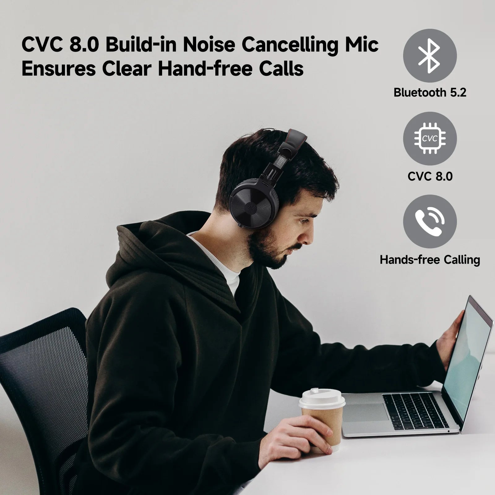 Oneodio Bluetooth Wireless Headphones With Microphone 110Hr Battery
