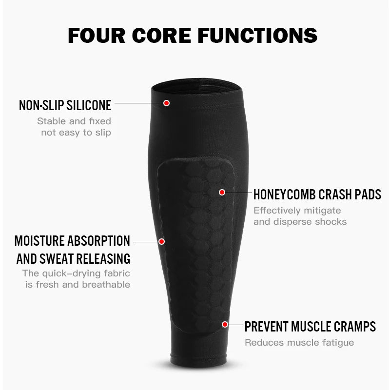 1Pcs Football Shin Guard Socks with Foam Compression Sleeves
