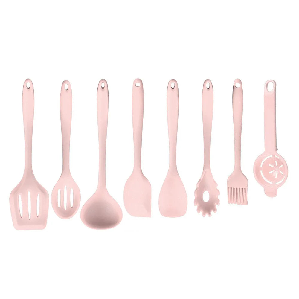 Green Heat Resistant Silicone Utensil Set for Non-Stick Cooking