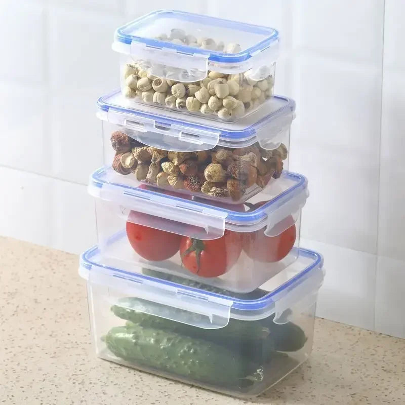 Sealed Rectangular Refrigerator Storage Box with Lid for Fresh Food