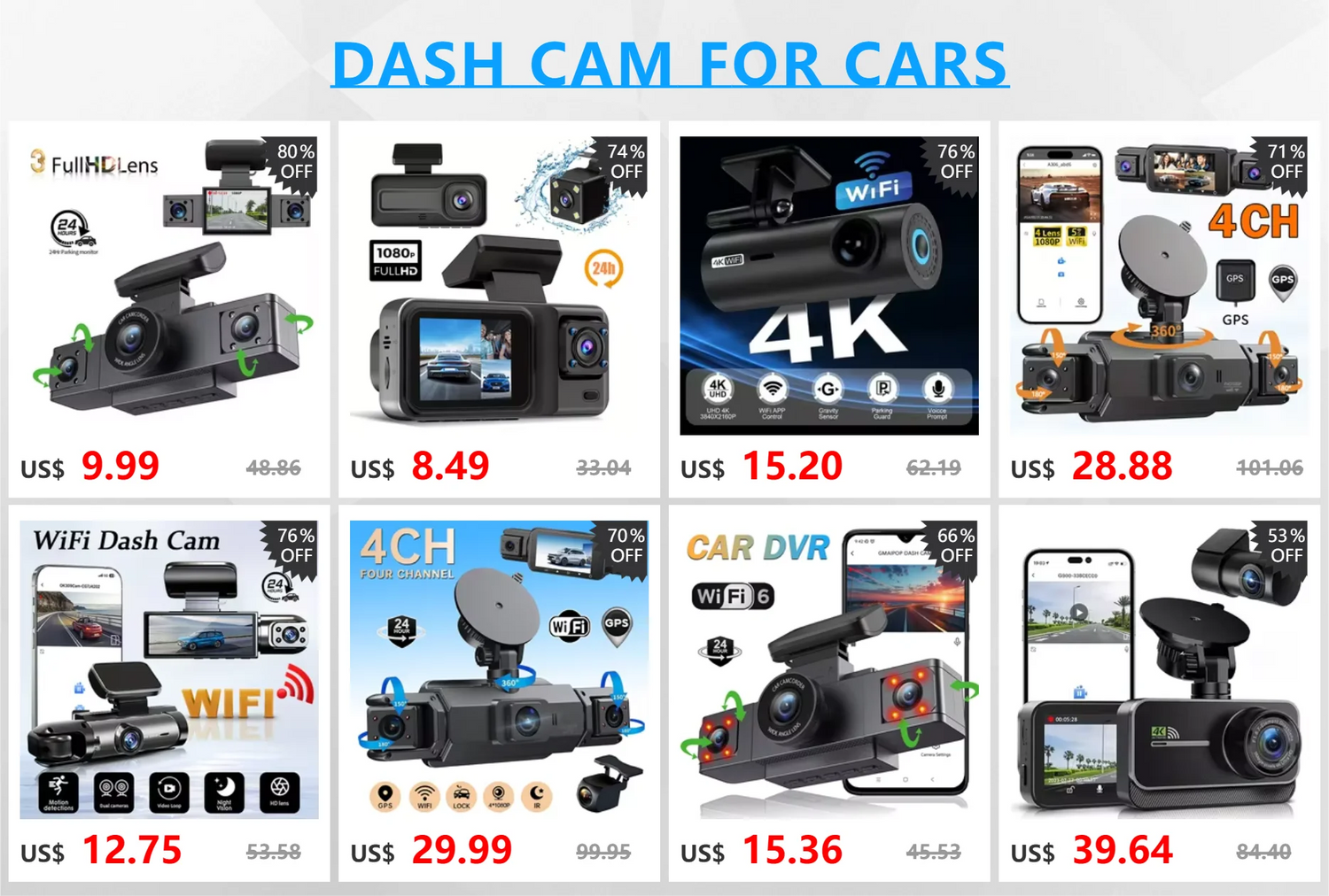 3 Channel Dash Cam Video Recorder with 24H Parking Monitor