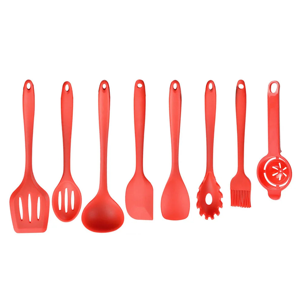 Green Heat Resistant Silicone Utensil Set for Non-Stick Cooking