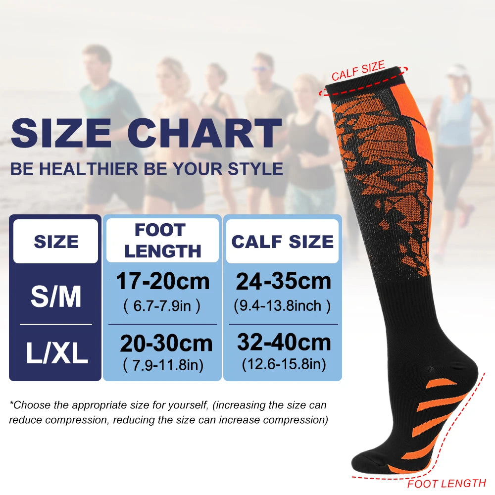 1Pair Compression Socks for Circulation and Outdoor Sports