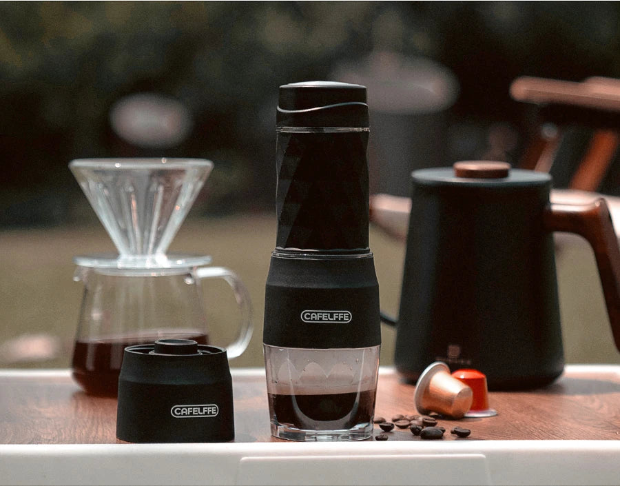 Cafelffe 3 In1 Portable Coffee Machine Hot/Cold Water Manual Espresso Maker For Capsule & Ground Hand Press Brewer hiking Travel