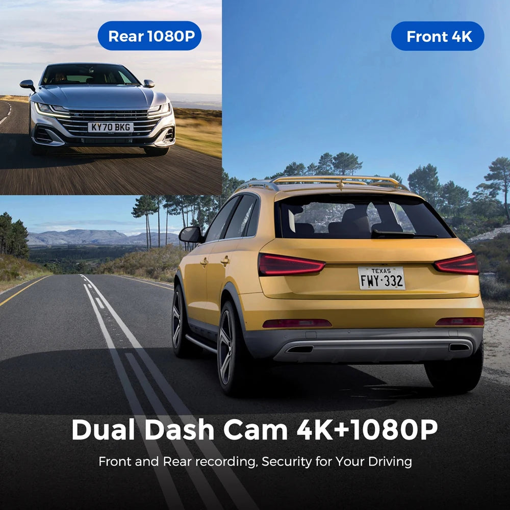Soam Dash Cam 4K 1080P Dual-Channel Car DVR with GPS
