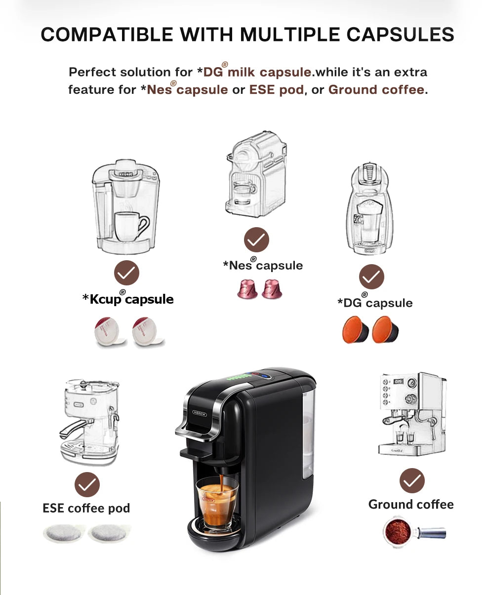 HiBREW Multiple Capsule Coffee Machine 5 in 1 Hot Cold