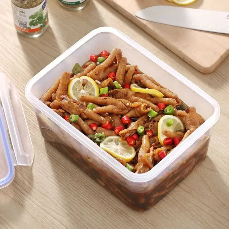 Sealed Rectangular Refrigerator Storage Box with Lid for Fresh Food