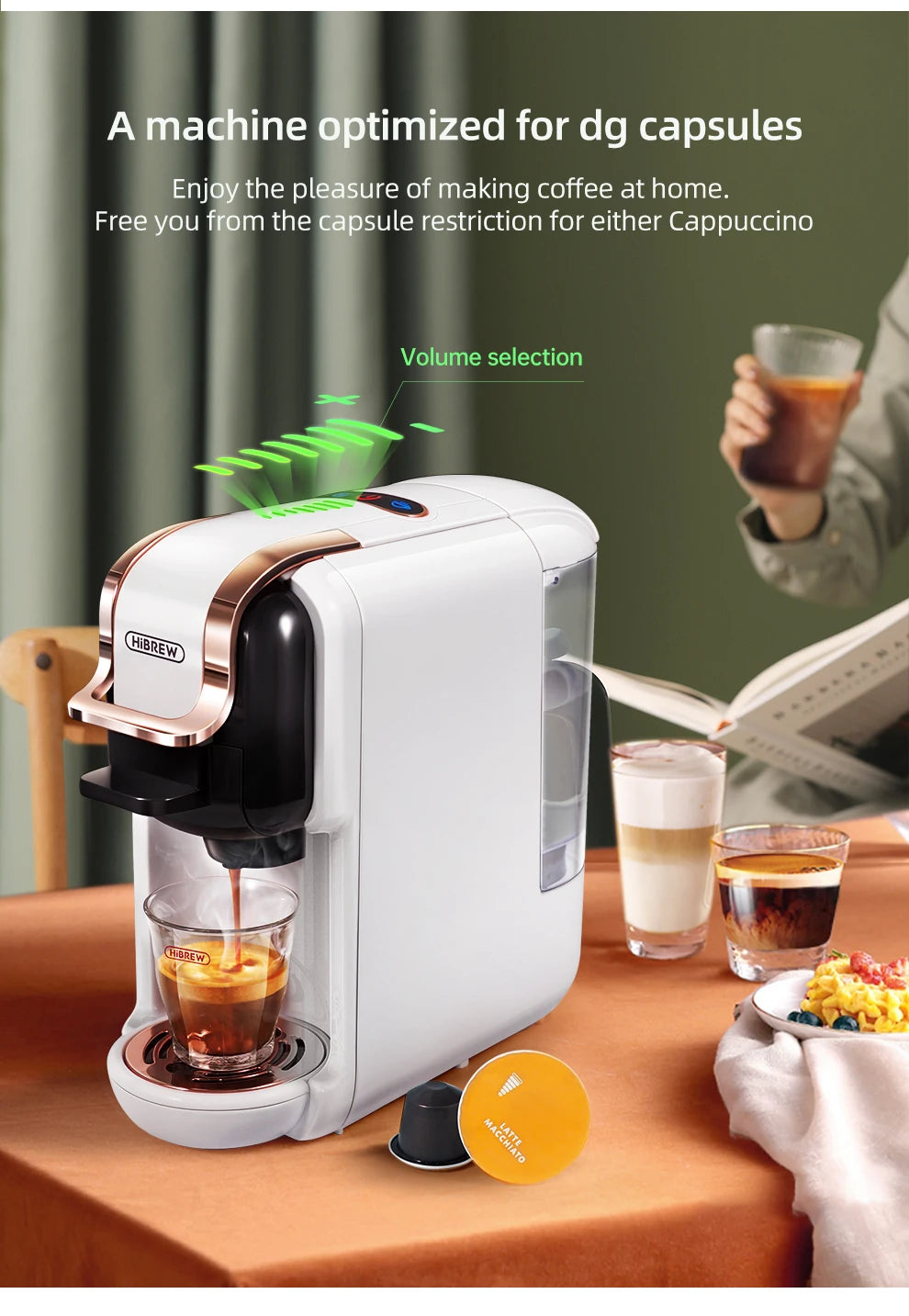HiBREW Multiple Capsule Coffee Machine 5 in 1 Hot Cold