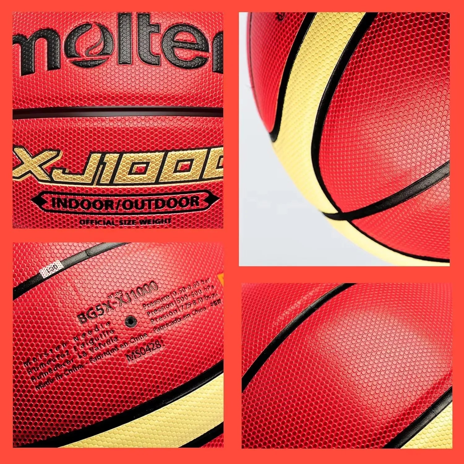 Molten Basketball XJ1000 Size 6, 7 Indoor Outdoor PU Leather