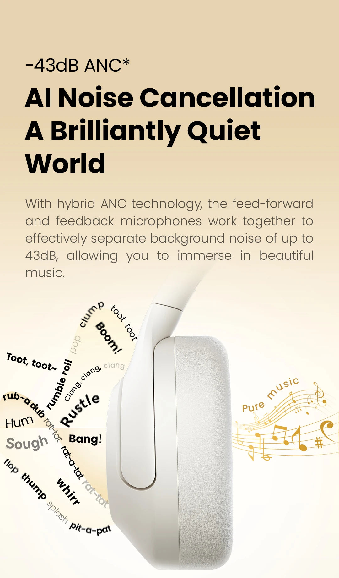 HAYLOU S30 Wireless Bluetooth 5.4 Headphones 80H Playtime