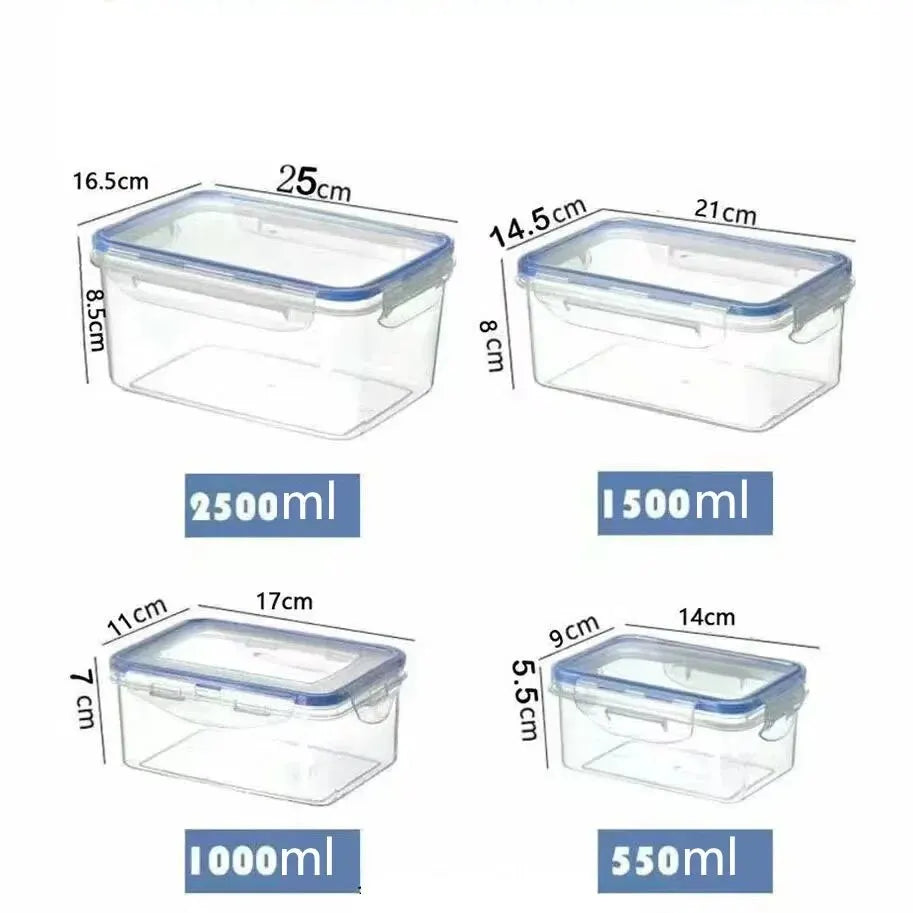Sealed Rectangular Refrigerator Storage Box with Lid for Fresh Food