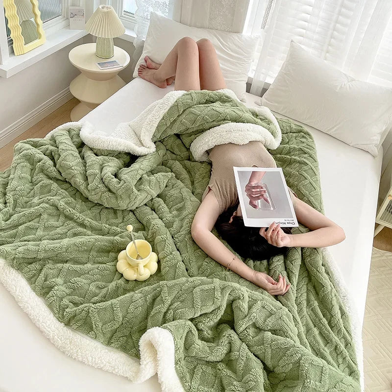 Thickened Coral Velvet Office Shawl Nap Blanket Sofa